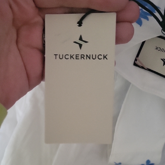 Tuckernuck NWT Boho Preppy White and Blue Embroidered Floral Maxi Dress - Picture 8 of 8